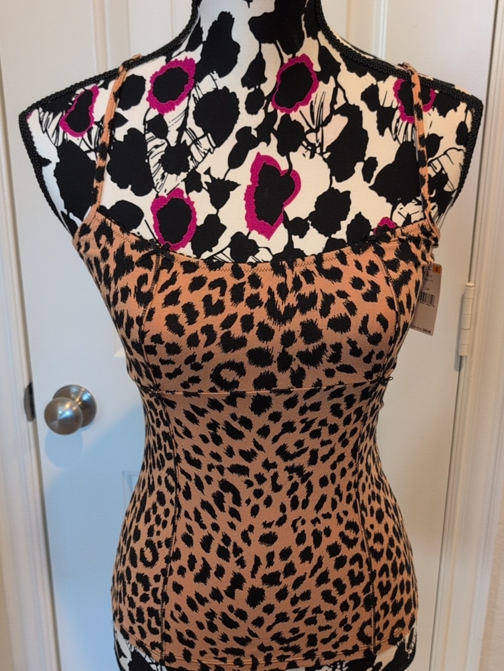 Betsey Johnson Tan and Black Leopard Print Cami